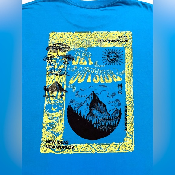 NEFF Exploration Club Get Outside Mushroom Graphic Tshirt Men’s Size Large NWT - Picture 9 of 9